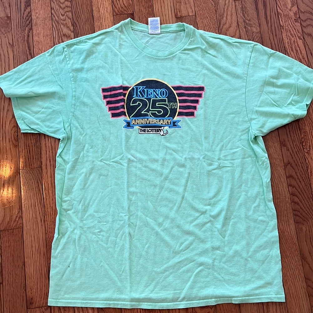Keno Mass State Lottery 25th Anniversary Tee Neon Streetwear Delta Pro Weight XL
